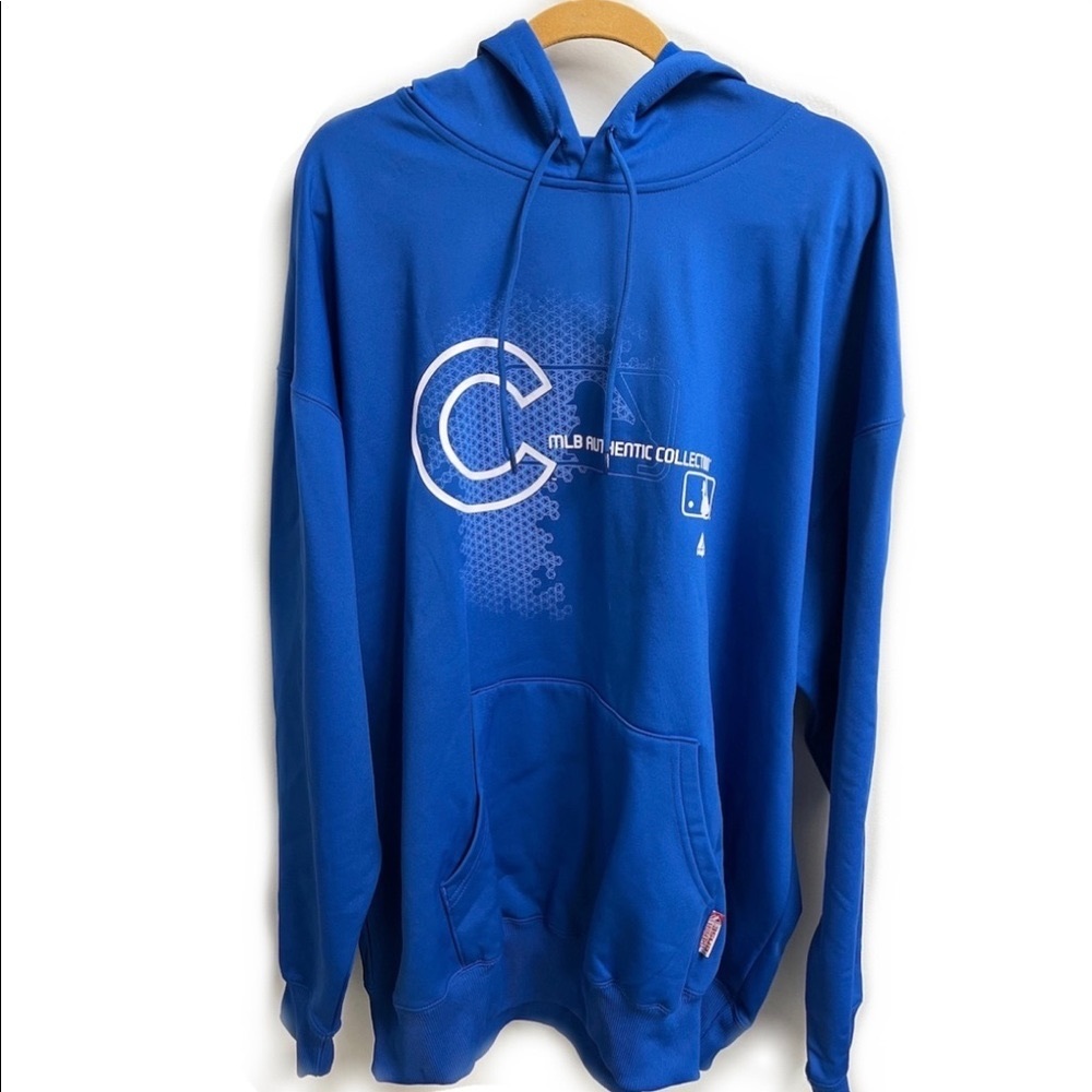 Chicago Cubs baseball player shadow Therma base pullover Hoodie Blue SZ …